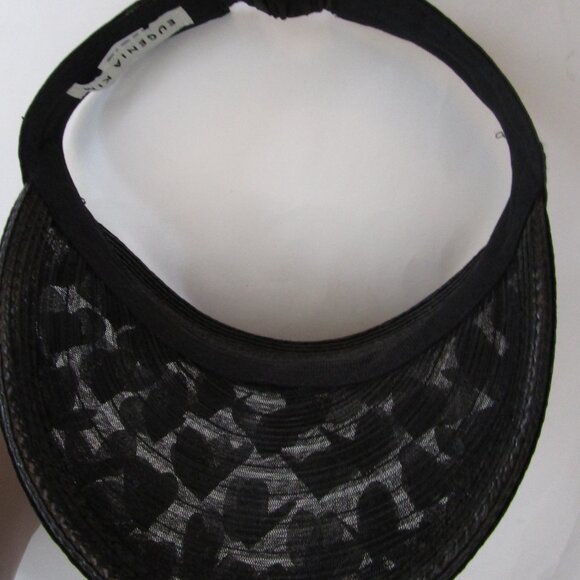 Fun Black Visor Brim Cap Hat Baseball Silk Flowers - Picture 8 of 9